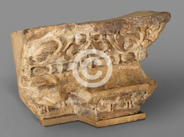 Cast of corner entablature of grave aedicula with a dragon motif, late 18th century-early 19th cent. Creator: Unknown.