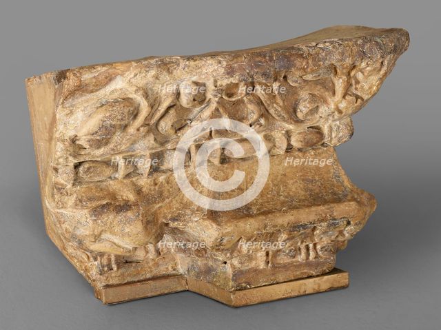 Cast of corner entablature of grave aedicula with a dragon motif, late 18th century-early 19th cent. Creator: Unknown.