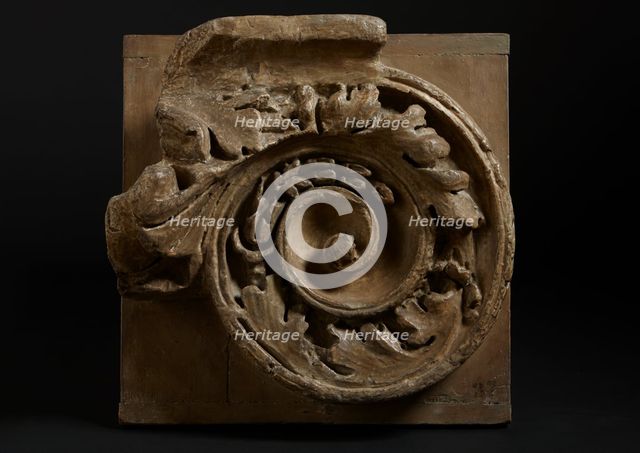 Cast of corner volute from composite capital, 19th century. Creator: Unknown.