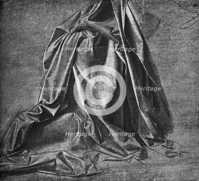 'Cast of Drapery for a Figure Kneeling to the Right', c1470 (1945). Artist: Leonardo da Vinci.
