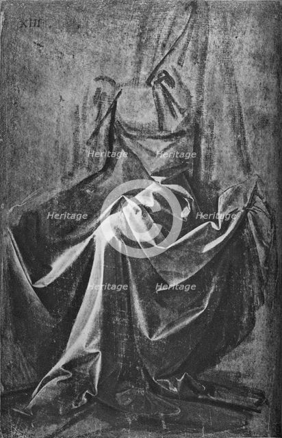 'Cast of Drapery for a Seated Figure', c1475 (1945). Artist: Leonardo da Vinci.