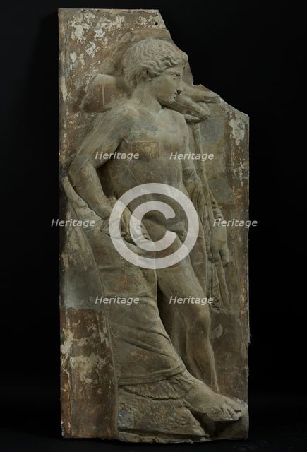 Cast of Eros and right leg of Aphrodite from East frieze (figure 42 of Slab VI), 19th century. Creator: Unknown.
