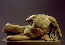 Cast of Figure A (Ilissos?) from west pediment of Parthenon, (1816?). Creator: Unknown