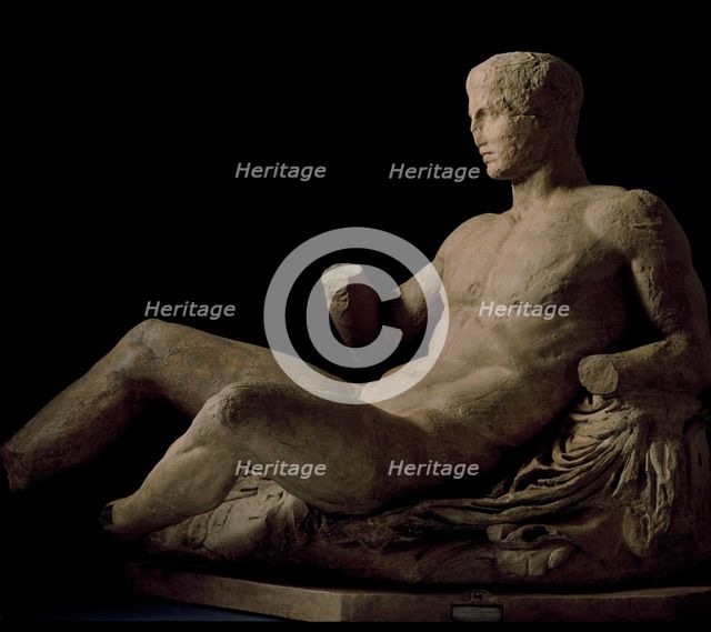 Cast of Figure D (Dionysos?) from east pediment of Parthenon, c438-433 BC, (19th century). Creator: Unknown.