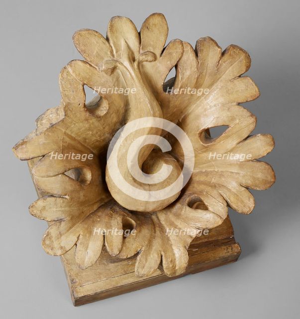 Cast of fleuron from capital of middle standing column, late 18th century-early 19th century. Creator: Unknown.