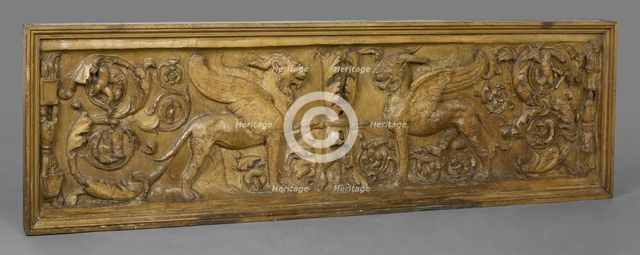 Cast of front panel of sarcophagus with griffins, late 18th century-early 19th century. Creator: Unknown.