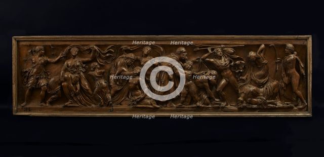 Cast of front panel of sarcophagus showing Artemis, Apollo, and Niobids. Creator: Unknown.