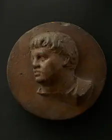 Cast of full-faced, clean-shaven Roman officer. Creator: Unknown