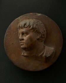 Cast of full-faced, clean-shaven Roman officer. Creator: Unknown
