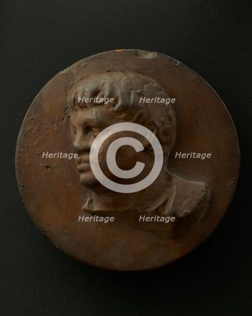 Cast of full-faced, clean-shaven Roman officer. Creator: Unknown.