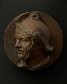 Cast of head of older, clean-shaven Roman legionary or auxiliary. Creator: Unknown