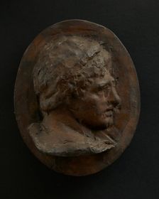 Cast of head of attendant holding ram. Creator: Unknown