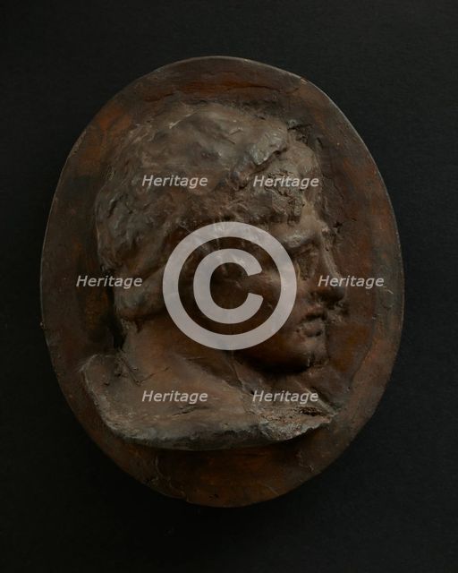 Cast of head of attendant holding ram. Creator: Unknown.