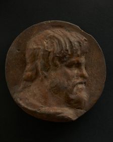 Cast of head of bearded Dacian in cloak. Creator: Unknown