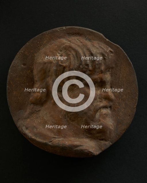 Cast of head of bearded Dacian in cloak. Creator: Unknown.