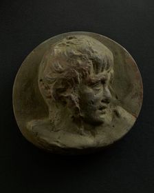 Cast of head of clean-shaven Roman legionary without helmet. Creator: Unknown