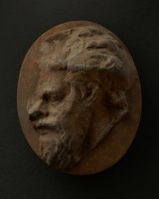 Cast of head of Dacian with large nose and under-chin beard. Creator: Unknown