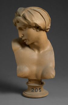 Cast of Head of the figure of Michelangelo's Dawn (1526-1531), 19th century?. Creator: Unknown