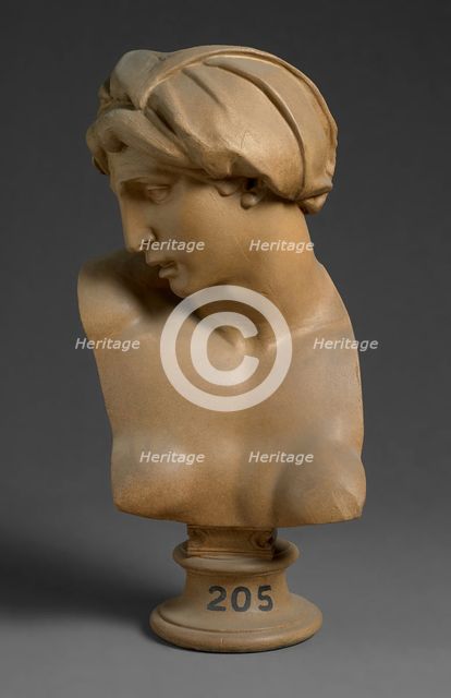 Cast of Head of the figure of Michelangelo's 'Dawn', (1526-1531), 19th century?. Creator: Unknown.