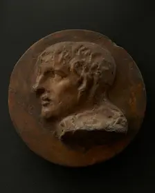 Cast of head of young, clean-shaven Roman. Creator: Unknown