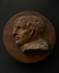 Cast of head of young, clean-shaven Roman. Creator: Unknown