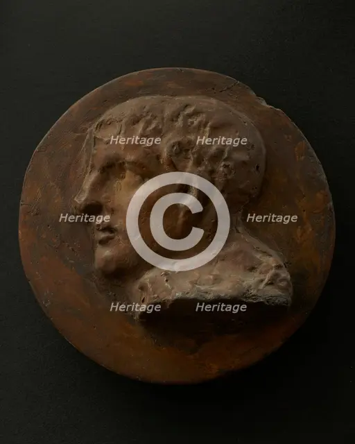 Cast of head of young, clean-shaven Roman. Creator: Unknown.