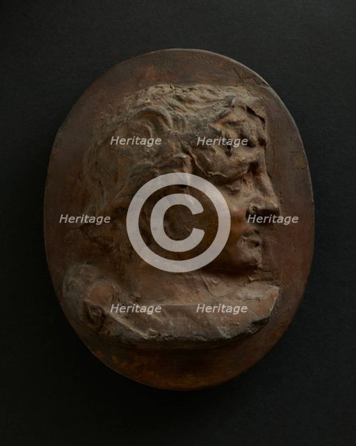 Cast of head of young Roman wearing wreath. Creator: Unknown.