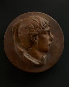 Cast of head of youth in background. Creator: Unknown