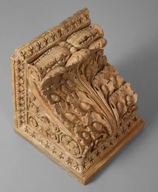 Cast of modillion faced with acanthus leaf, oak apples and ornate decorations, late 18-early 19 cen Creator: Unknown