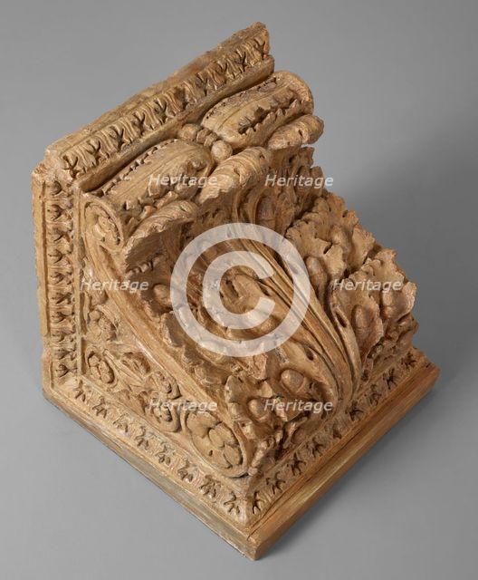 Cast of modillion faced with acanthus leaf, oak apples and ornate decorations, late 18-early 19 cen Creator: Unknown.