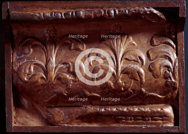Cast of moulded profile with stylized lotus-and-palmette motif,  27BC-14 CE, (early 19th century). Creator: Unknown.