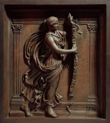 Cast of part of relief of girl at temple, 18th century. Creator: Bartolomeo Cavaceppi