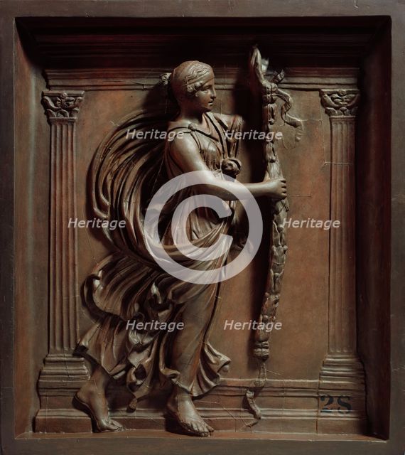 Cast of part of relief of girl at temple, 18th century.  Creator: Bartolomeo Cavaceppi.
