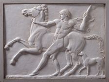 Cast of relief of youth, horse, and dog from Hadrian's Villa, c120-140 AD, (19th century?). Creator: Unknown