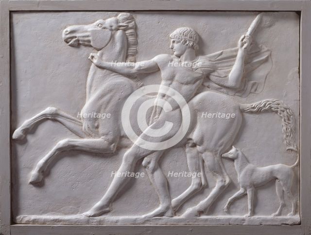 Cast of relief of youth, horse, and dog from Hadrian's Villa, c120-140 AD, (19th century?). Creator: Unknown.