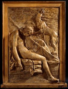 Cast of relief showing Endymion and his dog, (18th century?). Creator: Unknown