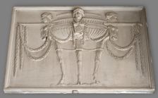 Cast of relief with a tripod decorated with herms and garlands, (19th century?). Creator: Unknown