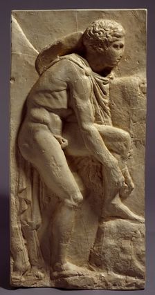 Cast of sandal-binder from West frieze (figure 29 of Slab XV), c442-438 BC, (early 19th century). Creator: Unknown