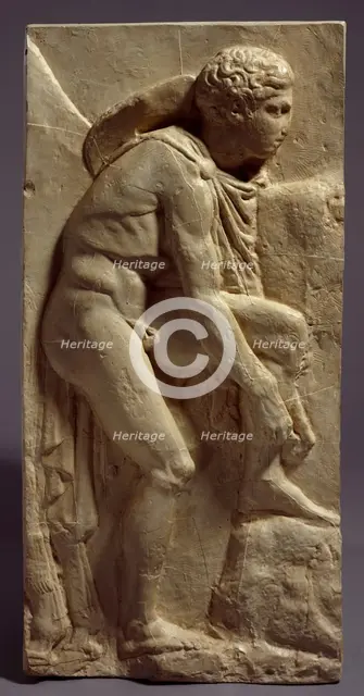 Cast of sandal-binder from West frieze (figure 29 of Slab XV), c442-438 BC, (early 19th century). Creator: Unknown.
