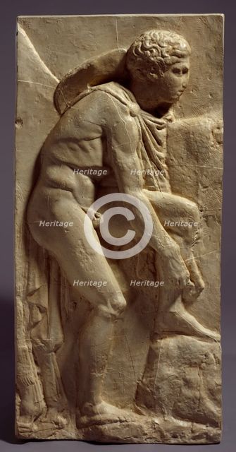 Cast of sandal-binder from West frieze (figure 29 of Slab XV), c442-438 BC, (early 19th century). Creator: Unknown.
