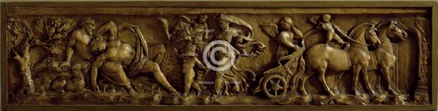 Cast of sarcophagus (of Gerontia) with front panel showing Endymion and Selene. Creator: Unknown.