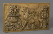 Cast of section of frieze with vase, griffin..., c106-112, (late 18th-early 19th century) Creator: Unknown