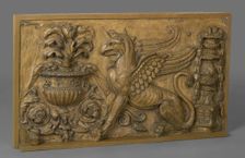Cast of section of frieze with vase, griffin..., c106-112, (late 18th-early 19th century) Creator: Unknown