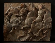 Cast of slab of riders from North frieze of Parthenon..., 19th century. Creator: Unknown