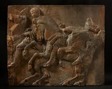 Cast of slab of riders from North frieze of Parthenon (figures 100-102, Slab XXXVII..., 1817-1850. Creator: Unknown