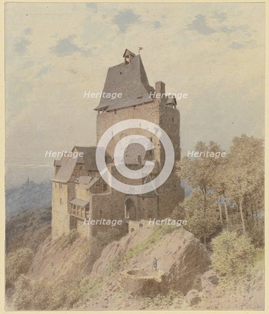 Castel on high mountain, 1884. Creator: Carl Theodor Reiffenstein.