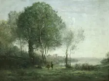 Castel Gandolfo, dancing Tyrolean shepherds by Lake Albano 1843-1875