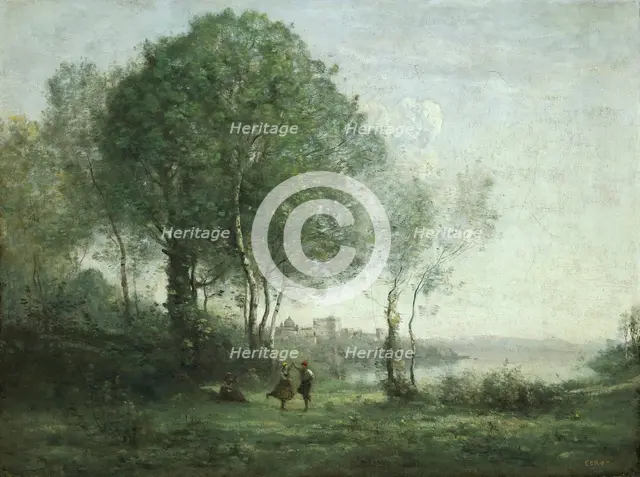 'Castel Gandolfo, dancing Tyrolean shepherds by Lake Albano', 1843-1875