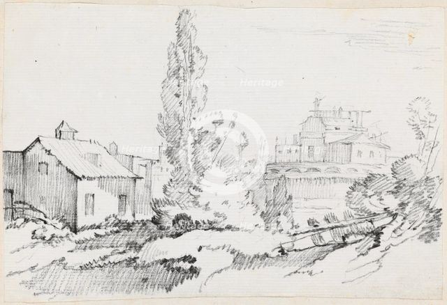 Castel Sant'Angelo from the Northwest, 1744/1750. Creator: Joseph-Marie Vien the Elder.