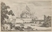 Castel Sant'Angelo, Rome, c. 1634. Creator: Stefano della Bella